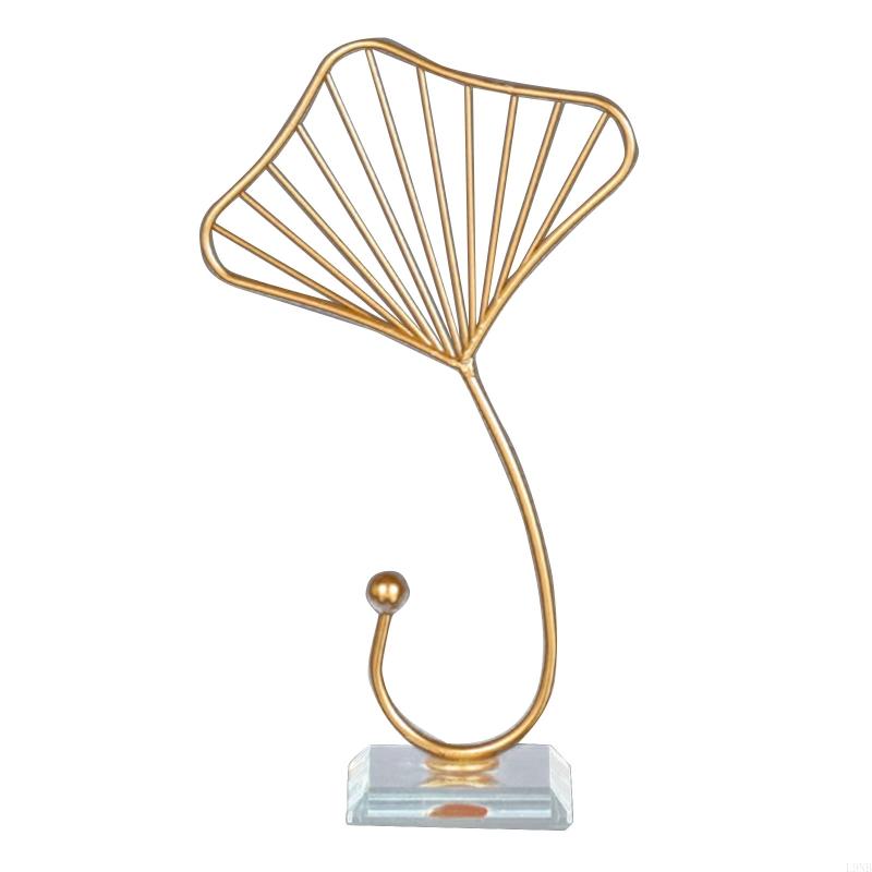 

Wrought Iron Leaf Ornament Gold Hollow Light Luxury Metal Art Crafts for Home Bedroom Wine Cabinet Display Decoration Gift