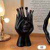 Human Face Art Stationery Storage Pen Holder Multifunctional Makeup Brush Holder Home Office Desktop Organizer Decoration