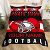 Custom Football Bedding Set Customized Name DIY American Football Game Duvet Cover Set Sports Theme Comforter Cover For Boys