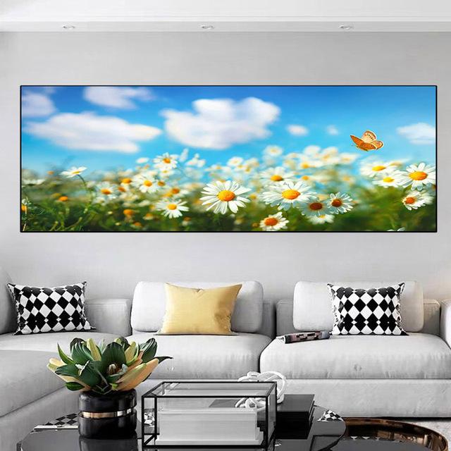 Landscape Butterfly Flower Mushroom Forest Canvas Painting Posters and Prints Wall Art Pictures Living Room Home Decor No Frame