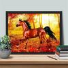 5D Diamantmalerei Pferd Vollbohrung Quadratische Diamantenstickerei Herbst Mosaik Tier Handgefertigt Geschenk