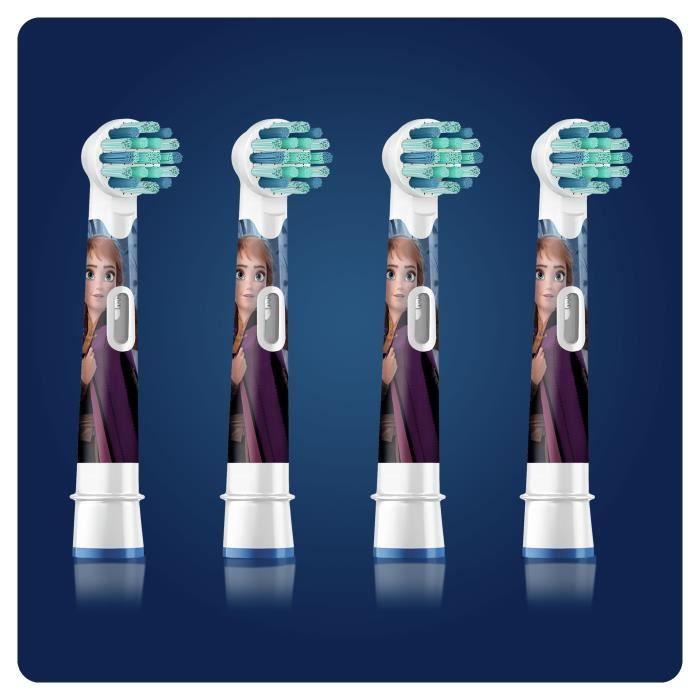 ORAL-B 80352086 - Brossettes De Rechange Disney La Reine Des Neiges 2 - Pour Brosse À Dents Éléctrique Oral-B Kids - Lot De 4
