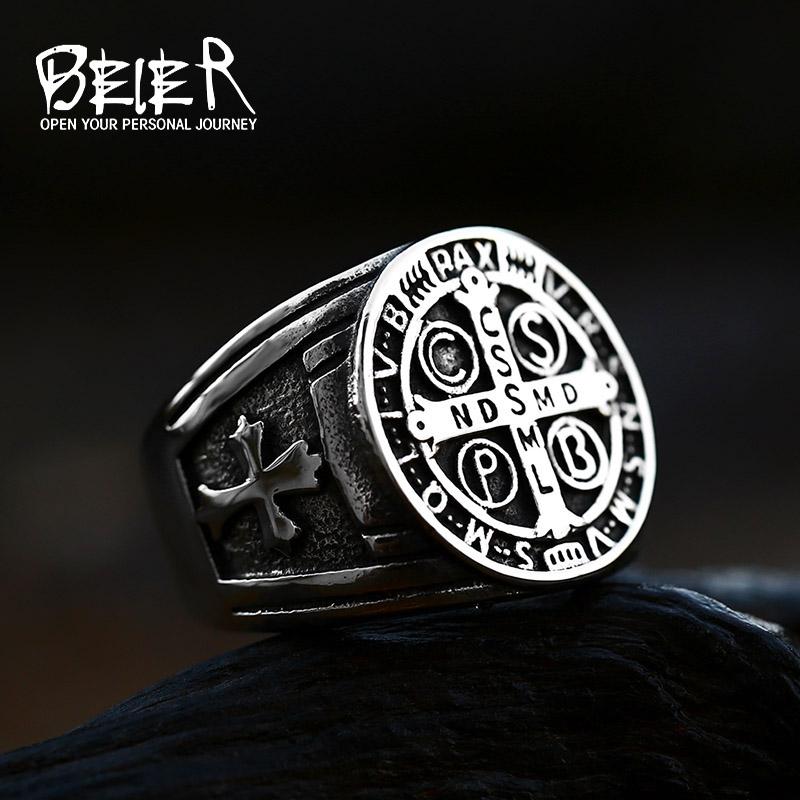 2025 Neues Design 316L Edelstahl Hochglanz Religiöser Herrenring CSSML Modeschmuck Geschenk