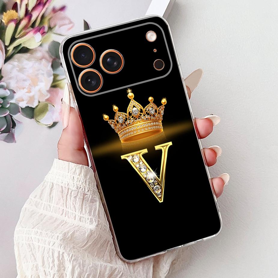 For Apple iPhone 17 Pro Max Case New Crown Letters Cover Soft Slim Phone Case For iPhone 17 Air iPhone17 Pro Max Back Cover Bags