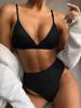 Biquíni de Amarrar em Três Pontos Lingerie Sexy Erótica Feminina Roupa Íntima com Tiras Fato de Banho Transparente