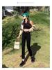 2025 Spring/Summer Women's Black Cigarette Straight-Leg Jeans - Slim Nine-Point Style