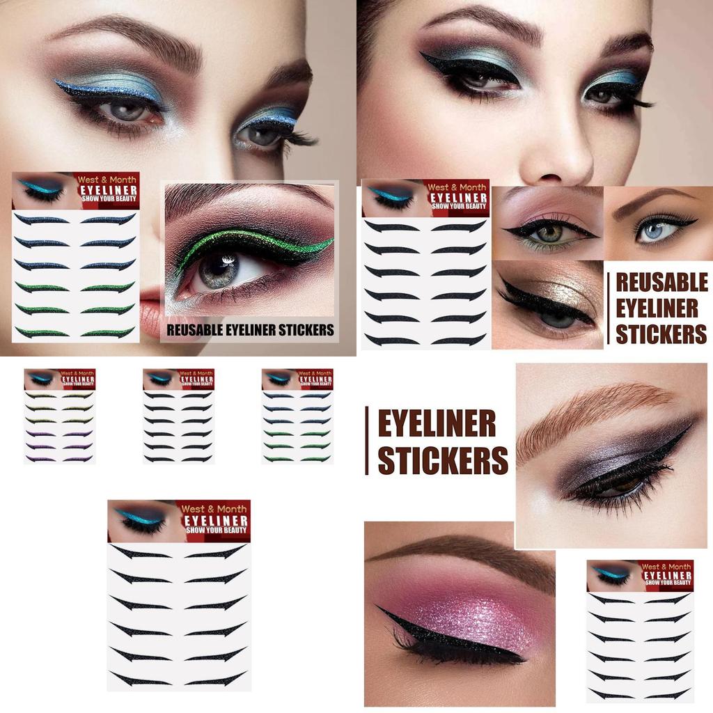 West Month Selbstklebende Eyeliner-Sticker Sechs Paare für Dramatische Augen-Make-up-Looks