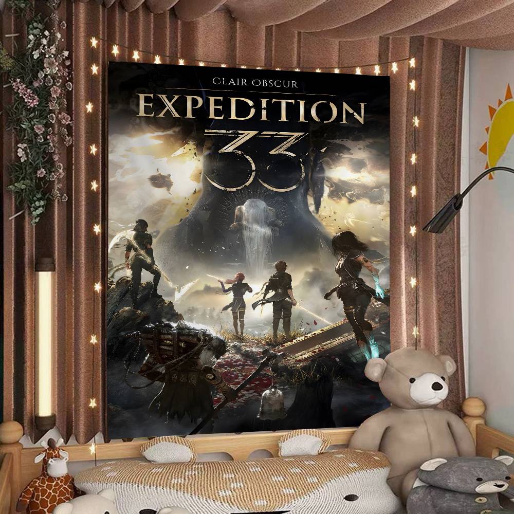 

CClair OObscur EExpedition 33 Anime Tapestry Hippie Flower Wall Carpets Dorm Decor Wall Hanging Home Decor 74x94cm(29x37in)