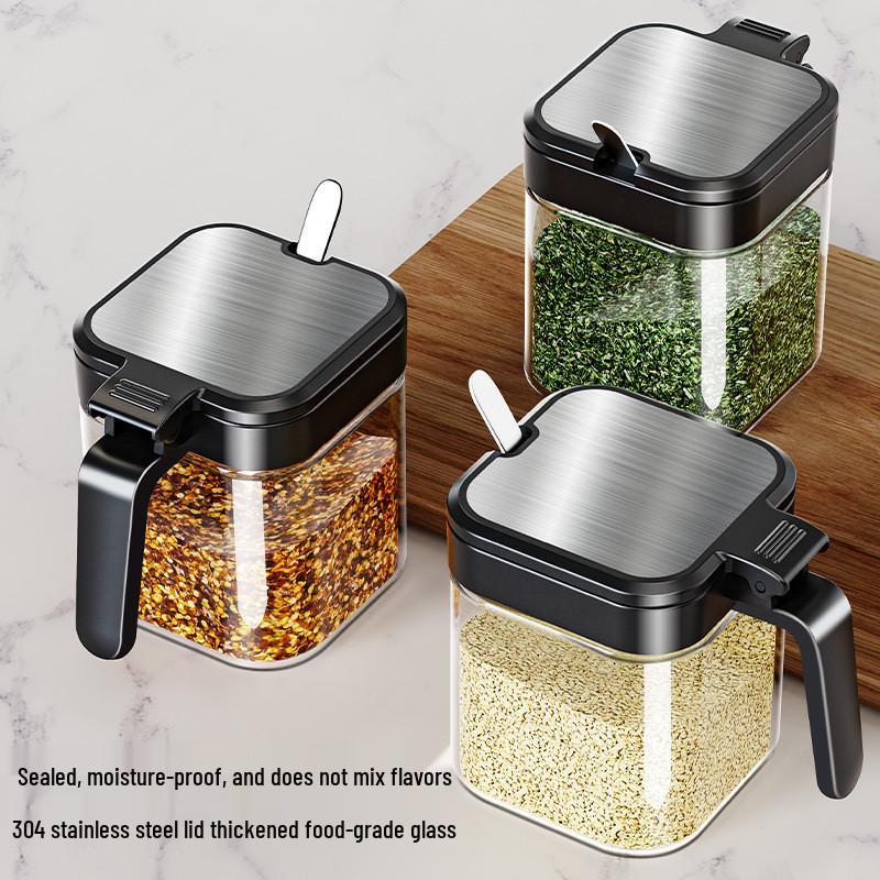 Kitchen Seasoning Storage Set: Jars & Bottles for Salt, MSG, and More