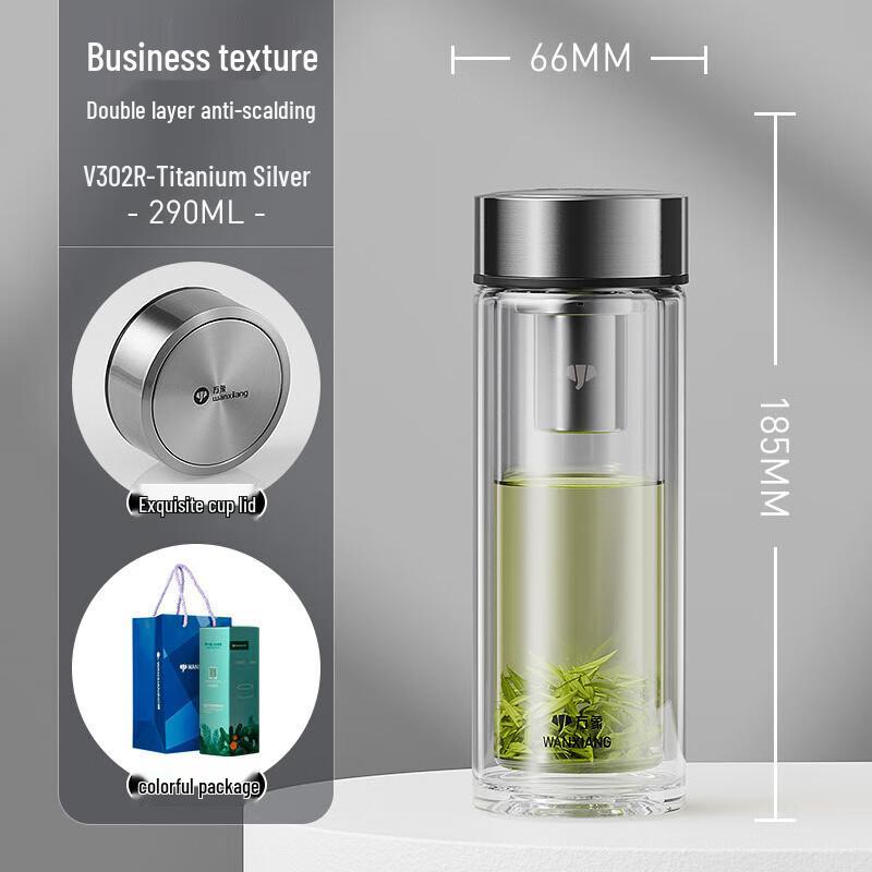 Vansha Double-Layer Glass Tea Infuser Bottle