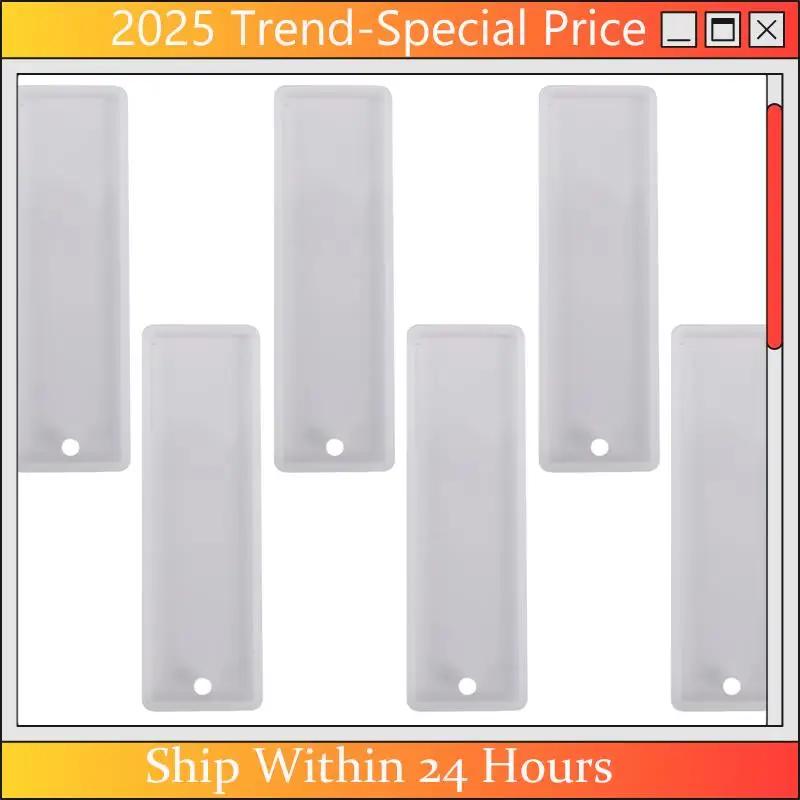 The New 6 Pcs/Set Rectangle Silicone Bookmark Mold DIY Bookmark Mould Making Epoxy Resin Jewelry Craft Transparent Mold