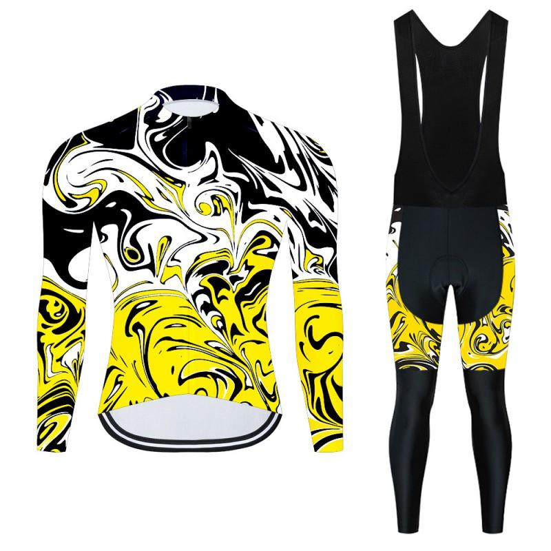 Men Women Cycling Long Sleeve Jersey Set Breathable Quick Dry Performance Wear Road Mountain Bike Riding