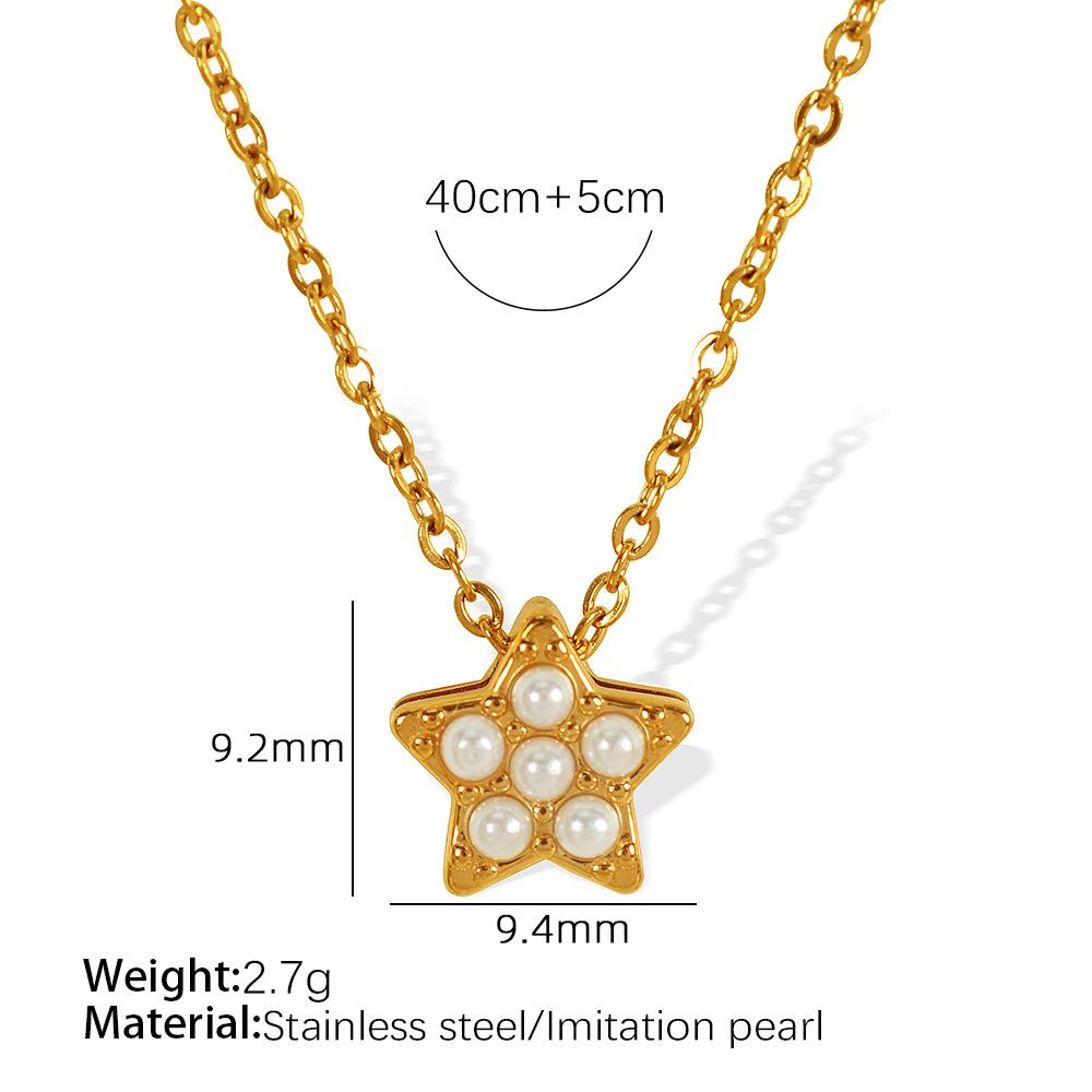 Hot Sale ins Wind Exquisite Clover Necklace Titanium Steel Cross White Bead Clavicle Chain Versatile Jewelry