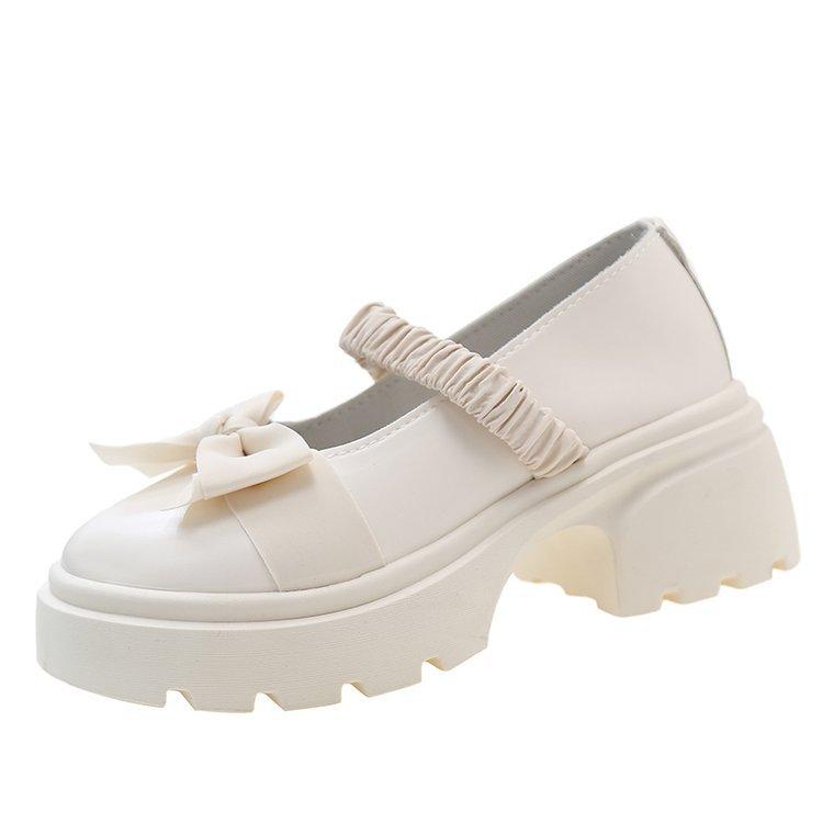 

[Ushilai] Platform Mary Jane Shoes Women s Summer 2025 New French Muffin Bow Sweet Single Shoes 40 бежевый