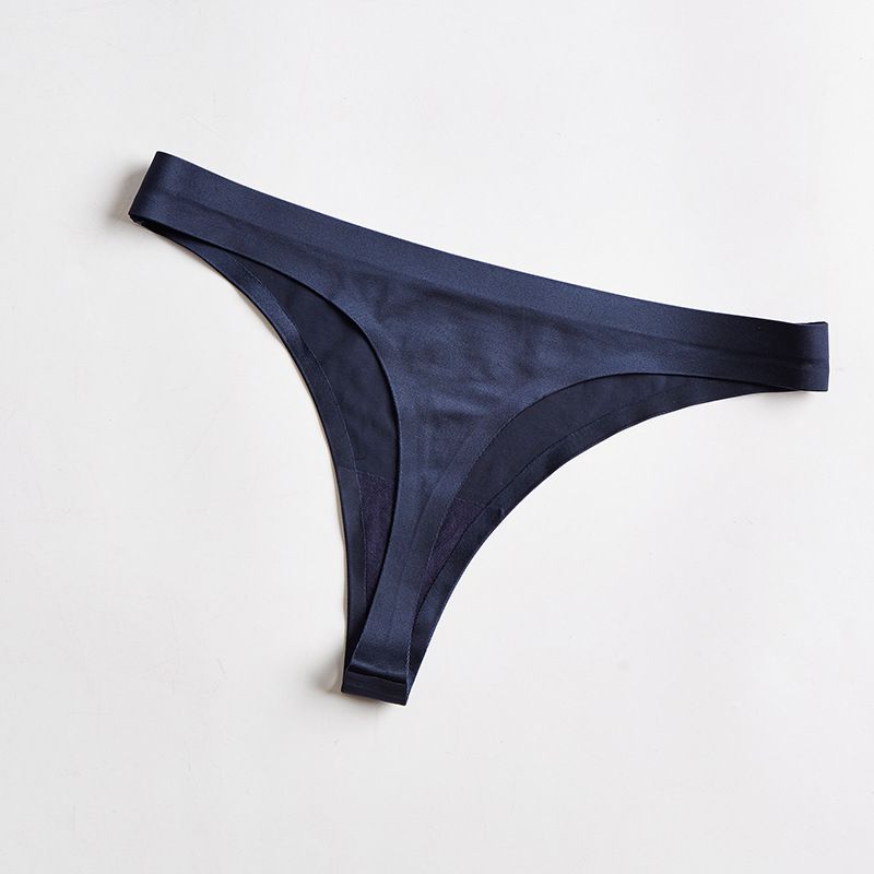Women's Tangas Thong Low Waist Panties G-String Briefs Solid Color Underwear