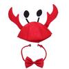 1 Set Funny Animal Crab Lobster Hat Red Wine Bow Tie Party Cap Boys Costume Fancy Hats Easter Party