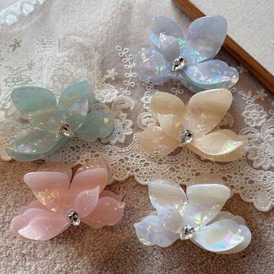 Nuovo Arrivo Molletta Triangolare in Acrilico, Alta Qualità, Molletta a Squalo Elegante e con Perline per Acconciature a Chignon da Donna
