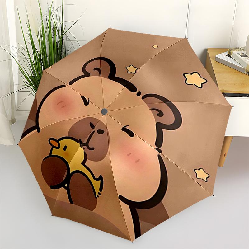 

Capybara Themed Travel Umbrella-8 Ribs Automatic Opening and Closing, Portable Folding Design, Compact and Stylish Umbrella Suitable for Out