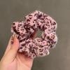 Winter Women Leopard Elastic Hair Bands for Girls Vintage Soft Plush Ponytail Head Band Hair Accessories Lady Hair Tie Rope