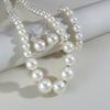Hot Sale Bridal Jewelry Set Stylish Simple Handmade Imitation Pearl Beaded Necklace Bracelet Stud Earrings Women