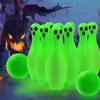 1 Set Halloween Leuchtender Geist Bowling Leuchtet im Dunkeln Interaktives Bowling Spiel Festival Thema für Eltern