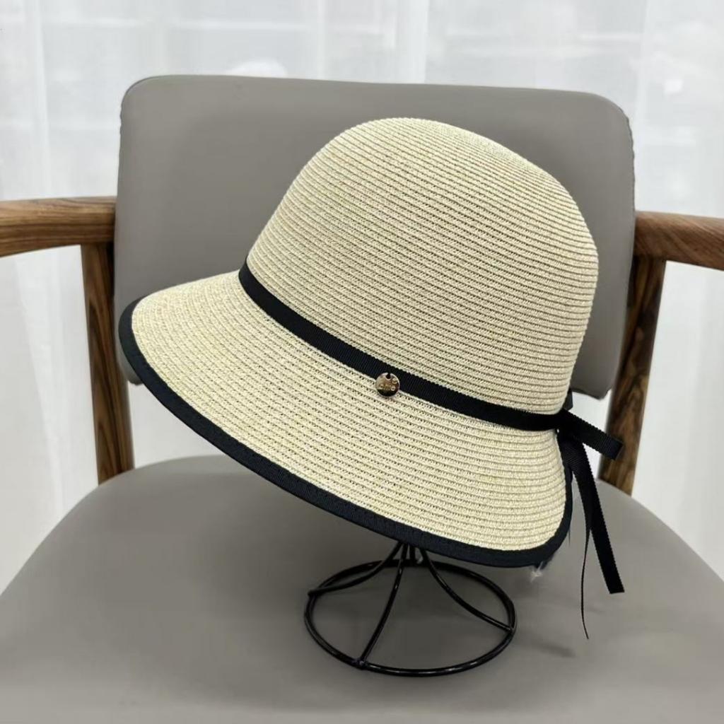 Straw hat women's seaside sunshade sunscreen hat foldable slit sun hat summer travel UV protection basin hat
