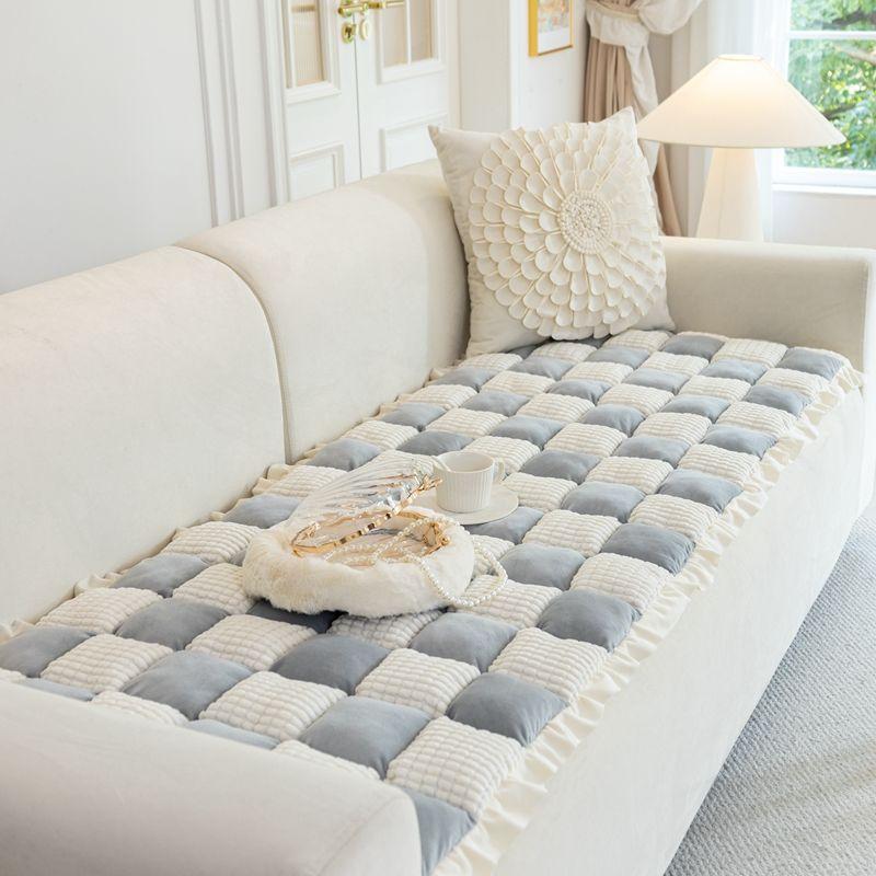 Foreign Trade Korean Hand-Spliced Steamed Bread Cushion Sofa Cushion Universal In All Seasons, High-End Thickened Solid Wood Living Room Seat Cushion