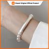 100% Solid 925 Sterling Silver Pearl Bracelet for Women Men Vintage Handmade Geometric Bamboo Bracelets Birthday