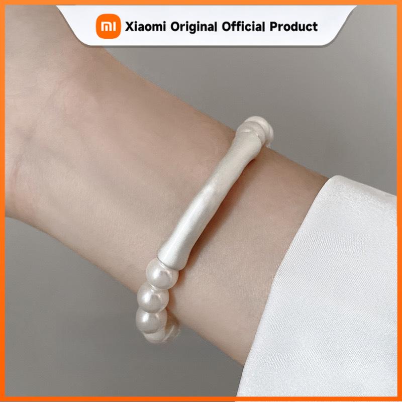 Xiaomi 100% Solid 925 Sterling Silver Pearl Bracelet for Women Men Vintage Handmade Geometric Bamboo Bracelets Birthday