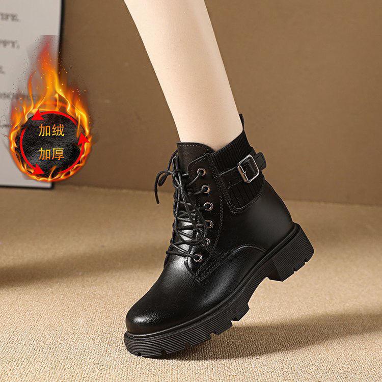 

Короткие ботинки ботинки Мартина женские 2025 осень женская обувь ботинки осень и зима бархат новые толстая подошва британский локомотив взрыв легкий 40