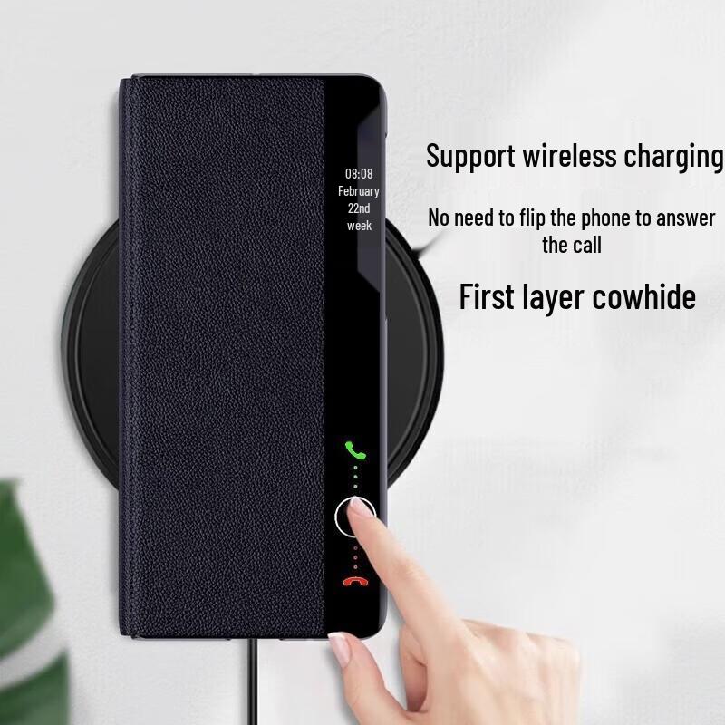 Ekakashop Genuine Leather Flip Case for Huawei Mate X Series Folding Phones