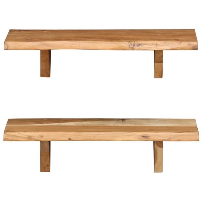 VidaXL Étagères murales 2 pcs 60x20x16 cm Bois d'acacia massif 247927