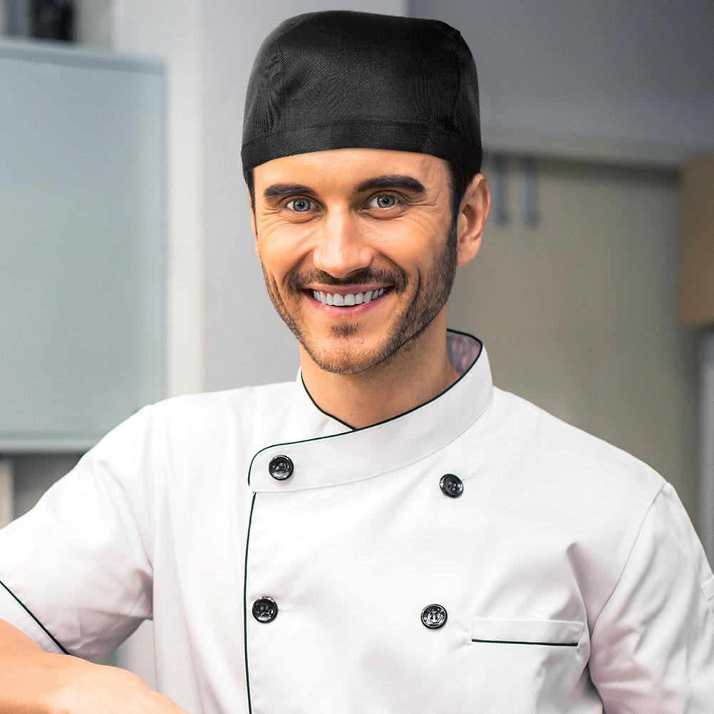 Chef Hat Turban Unisex Hats Black Caps Tie Work Kitchen for Men Cooking Wraps Skull Catering