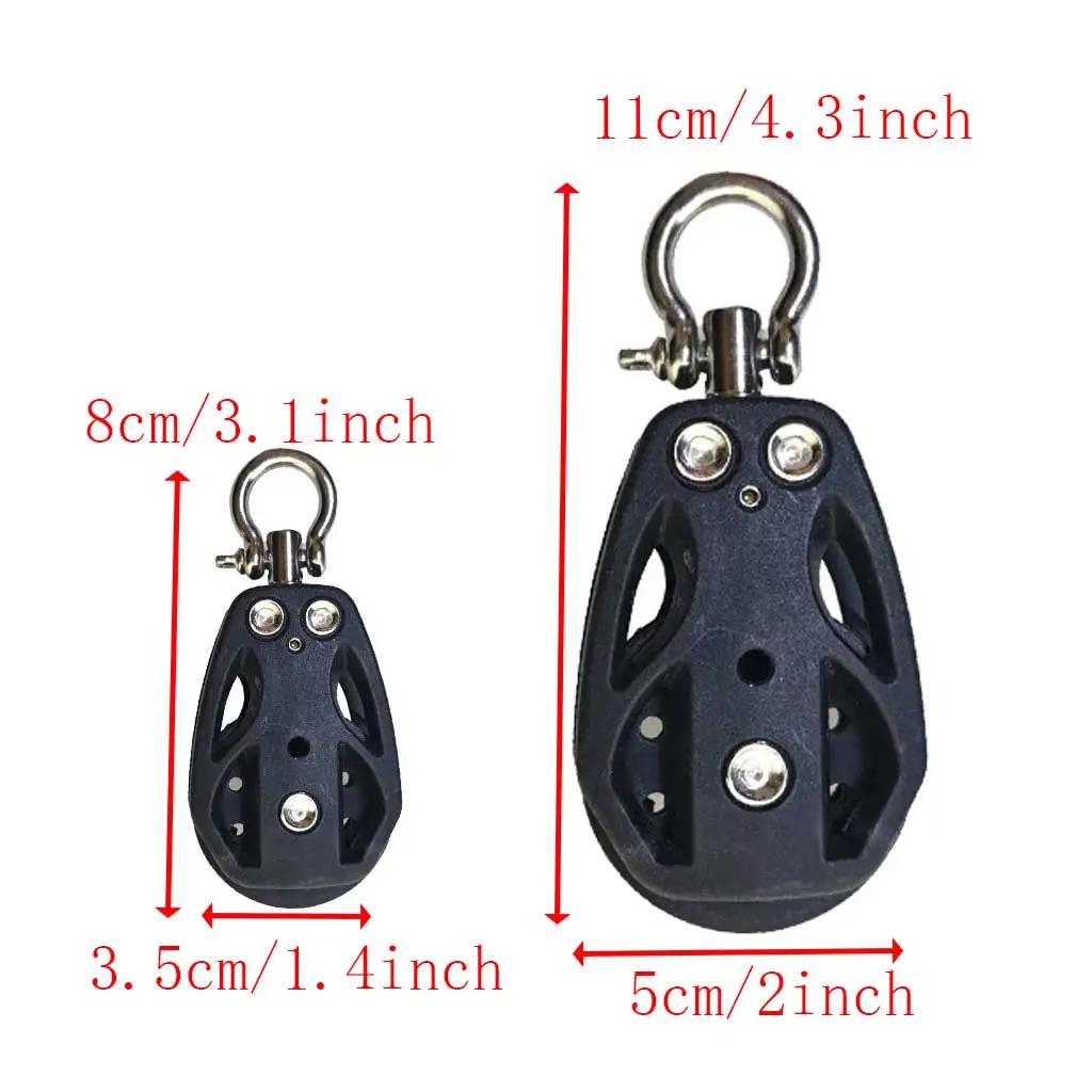 High-Load Sailboat Sheave Block – Single Pulley with Swivel Shackle & Plain Bearing (Durable, Heavy-Duty Marine Hardware)
