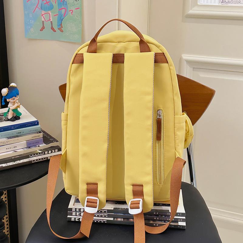 Schoolbag Women's Campus Backpack New Student Simple Junior High School Lightweight Backpack Large Capacity Student Schoolbag