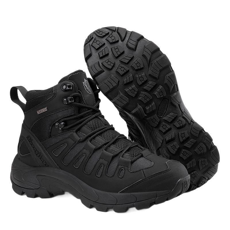 Men's Anti-slip Tactical Hiking Boots - Large Sizes 45-47 for Desert and Winter Mountaineering.