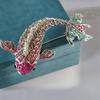 Brosche für Damen, Fischform, Strass-Dekor, rutschfest, verschleißfest, für Anzug, Mantel, Kragen, Hut, Schal, Dekoration, Kleidungsnadel, Abschlussball, Party, Kleidungsstück, Schmuck