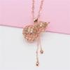 Purple Gold Three-Dimensional Hollow Gourd Pendant Retro Temperament Elegant Rose Gold Plated Color Gold Necklace