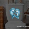 Glow-in-the-Dark Dolphin Toilet Sticker for Girls Luminous Self-Adhesive Vinyl Wall Art Bathroom Window Decoration