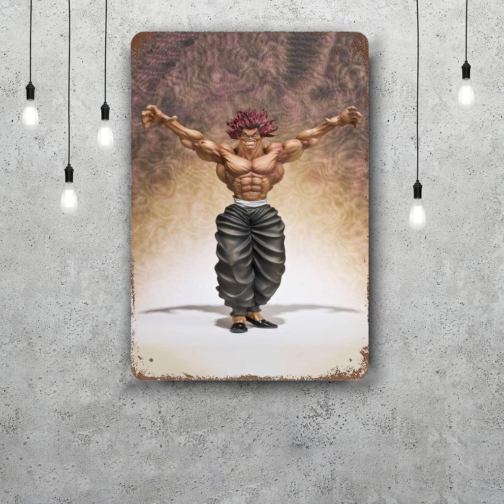baki hanma Metal Signs wall decor Vintage Tin Signs Captain Metal Poster Decor for Bar Pub Club Wall Decoration