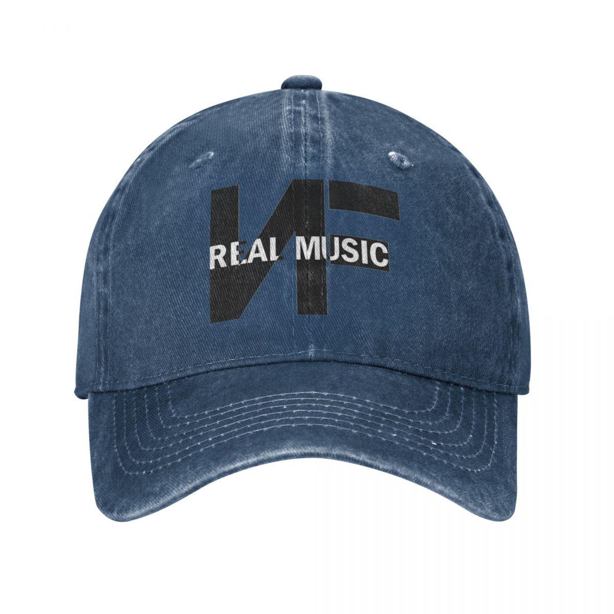 

NF Real Music Logo Trucker Hat Merch Vintage Distressed Denim Snapback Hat для жінок унісекс, регульований One Size