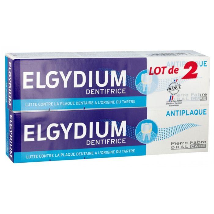 Elgydium Dentifrice Anti Plaque Lot De 2 X 75 Ml