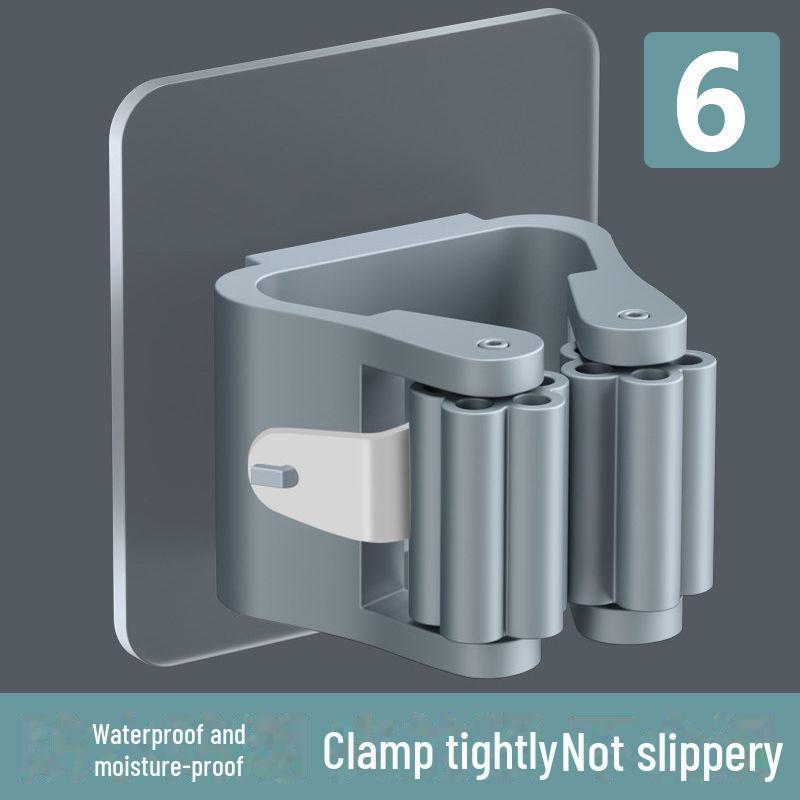 

Нескользящая настенная стойка для швабры: Прочное решение для хранения вещей в ванной комнате без проколов