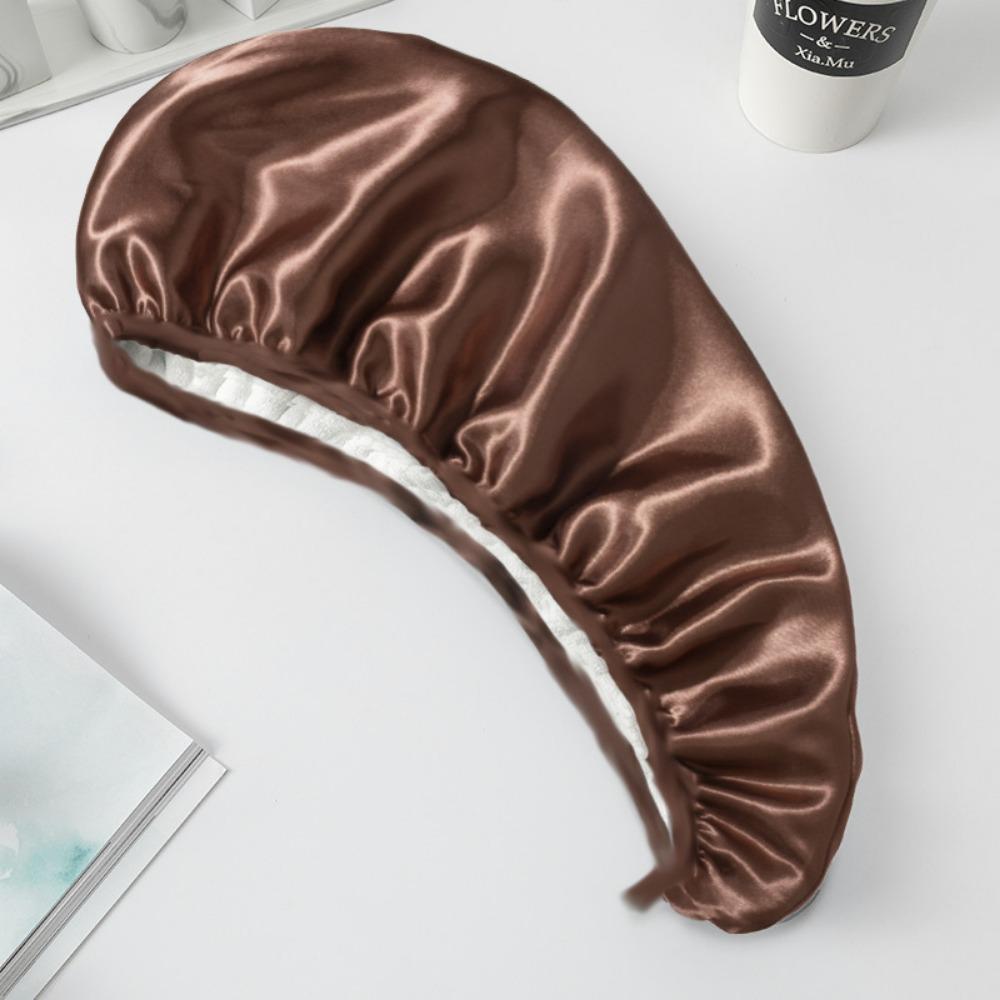 Quick Dry Hair Drying Cap Double Layer Satin Bonnet Luxury Hair Towel Women Hair Wrap