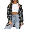 Autumn Winter Women's Plaid Shirt, Lapel Long Sleeve Loose Casual Blouse, European American Style Fashion Top