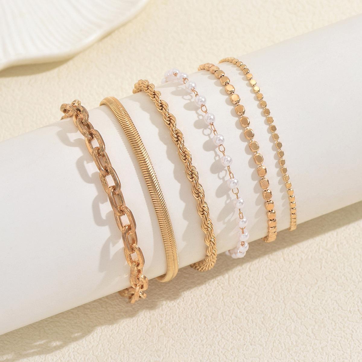 

Европейский и американский стиль женский набор браслетов геометрический плетеный дизайн браслет универсальные украшения SL7992