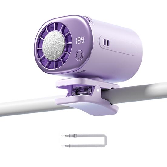 Rotating Clip-On Cooling Fan Rechargeable Adjustable Speed Car Fan Portable Personal Air Conditioner for Car Desk Travel