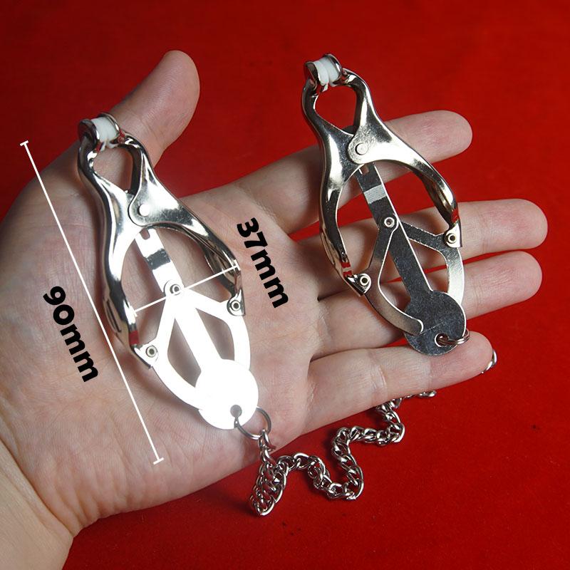 Clover Butterfly Japanese Nipple Clamps,Textured Pads Metal Nipples Clip,Sex Toys for Couples,BDSM,Adult Games