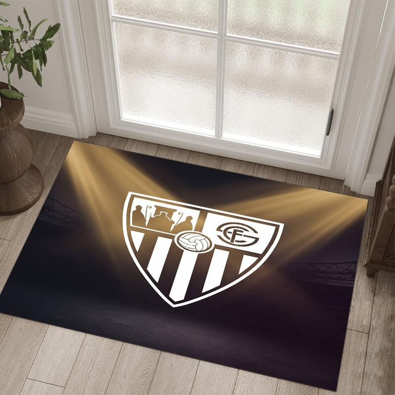 Tappeto in Velluto di Cristallo Design Sevilla FC Accogliente Non?Tappeto Stampato Antiscivolo per Camera da Letto Soggiorno Ingresso