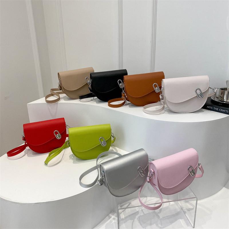Retro Fashion Pu Leather Saddle Bag For Women 2024 Summer Versatile Shoulder Bag